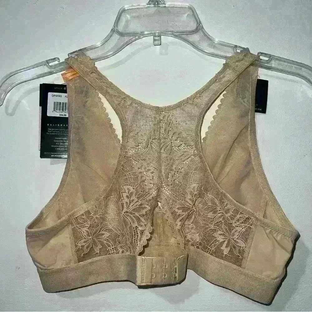 Bali Lace Wireless Bralette Comfort Revolution Plunge Lace Size Small - Picture 5 of 5